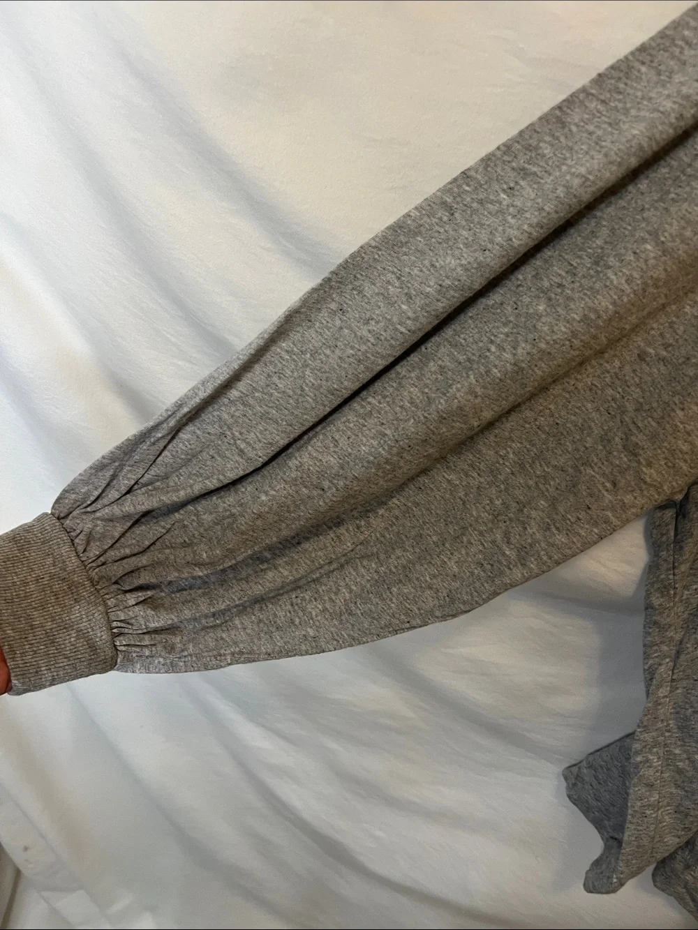 Free People Oversized Light Heather Gray Pullover Long Sleeve Top